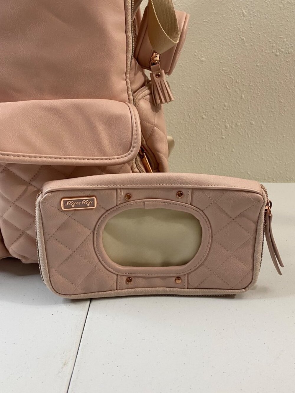 Itzy Ritzy Diaper Bag Backpack Pink Quilted Baby Bag Set - Picture 4 of 16